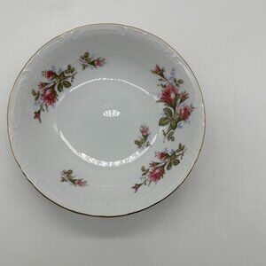 Vintage Grantcrest Royal Rose Round Vegetable Bowl 9" Pink Gold Trim